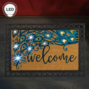 Peacock LED Welcome Doormat Multi EarthImage
