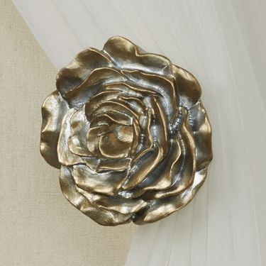 Ella Rose Curtain Tieback Pair Satin GoldImage