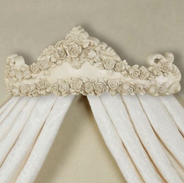 Ella Rose Antique Ivory Wall Teester Bed CrownImage
