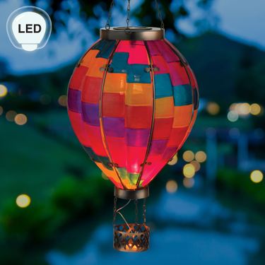 Color Wave Extra Large Hot Air Balloon Solar Lantern Multi BrightImage