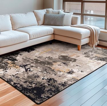 Color Drift Rectangle Rug BlackImage