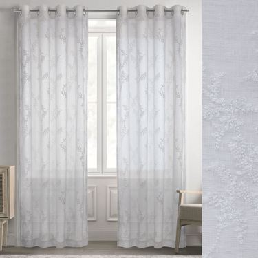 Arbrea Sheer Grommet Curtain Panel Off WhiteImage