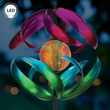 Serene Glow Wind Spinner Multi EarthImage