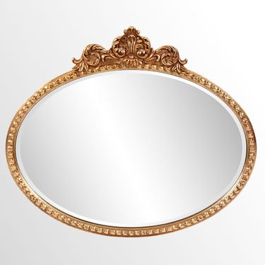 Lauretta Horizontal Oval Wall Mirror Antique GoldImage