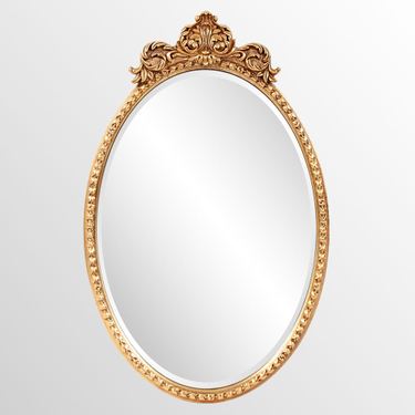 Lauretta Vertical Oval Wall Mirror Antique GoldImage