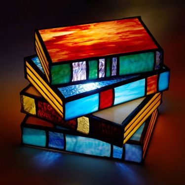 Stacked Books Accent Lamp Multi JewelImage
