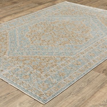 Tiffany Rectangle Rug Blue/TanImage