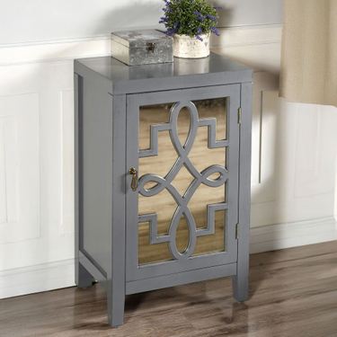 Taya Mirrored Side Table GrayImage