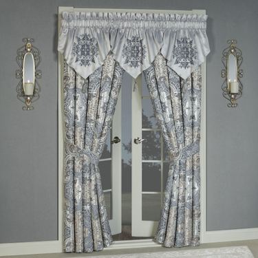 Lyra Embroidered Ascot Valance Platinum 40 x 20Image