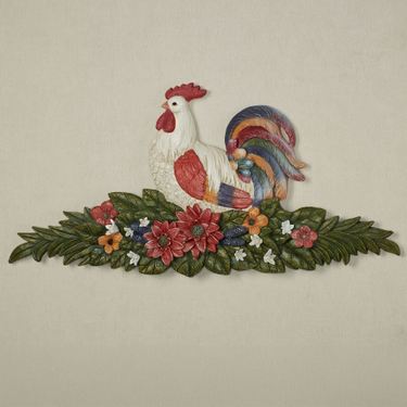 Floral Rooster Wall Topper White/RedImage