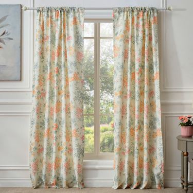 Meadowland Tailored Curtain Pair Multi Pastel 84 x 84Image