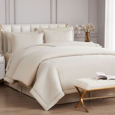 Solitude Comforter Bed Set BeigeImage