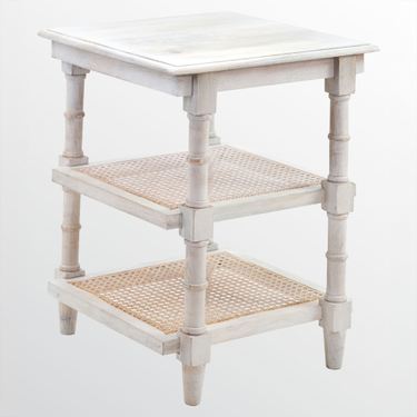 Clifton Cane Accent Table WhitewashImage
