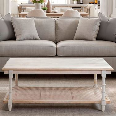 Clifton Cane Coffee Table WhitewashImage