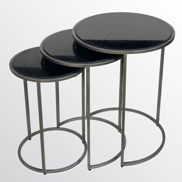 Lionel Nesting Table Set of Three BlackImage