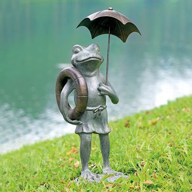 Pool Partner Frog Garden Sculpture Verdi BronzeImage