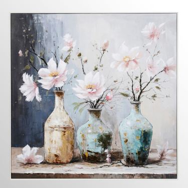 Floral Still Life Canvas Wall Art Multi PastelImage