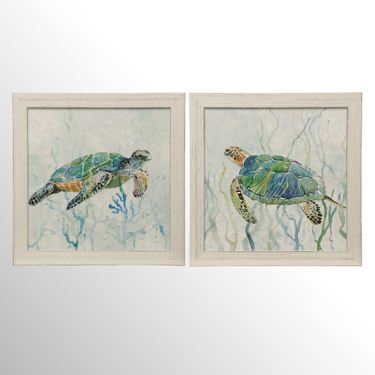Sea Turtle Swim I Framed Print Wall Art Blue/GreenImage