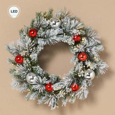 Arctic Frost Lighted Wreath WhiteImage