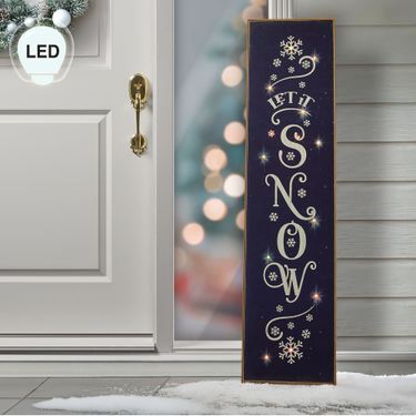 Let It Snow Porch Sign BlueImage