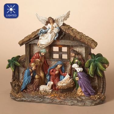 Holy Night Lighted Sculpture Multi JewelImage
