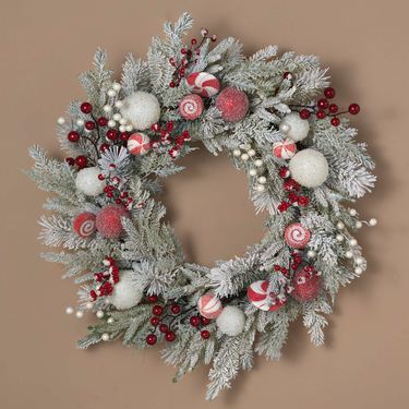 Iced Peppermint Wreath RedImage