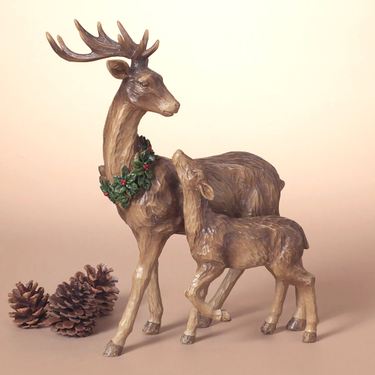 Deer with Fawn Sculpture BrownImage