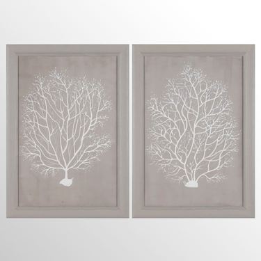 Coral Cove Canvas Wall Art Beige Set of TwoImage