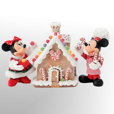 Minnie and Mickeys Gingerbread House Clothtique Red Three Piece SetImage