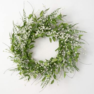 Lush Leaf and Berry Wreath WhiteImage