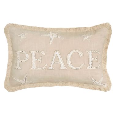 Golden Coast Peace Rectangle Decorative Pillow NaturalImage
