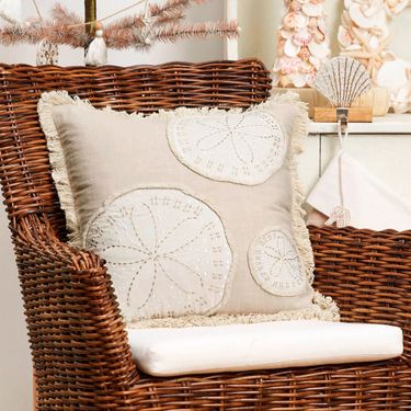 Golden Coast Sand Dollar Decorative Pillow NaturalImage