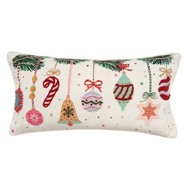 Vintage Ornament Rectangle Decorative Pillow Off WhiteImage