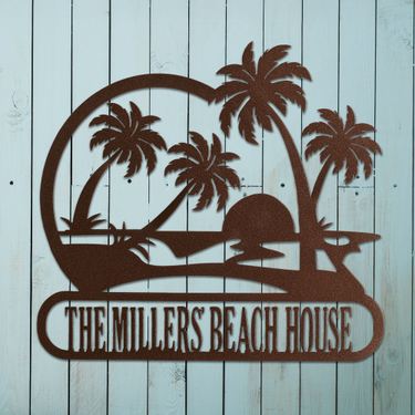Palm Trees Personalized Wall Art SignImage