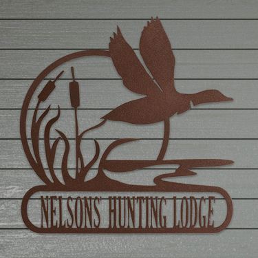 Duck in Cattails Personalized Wall Art SignImage