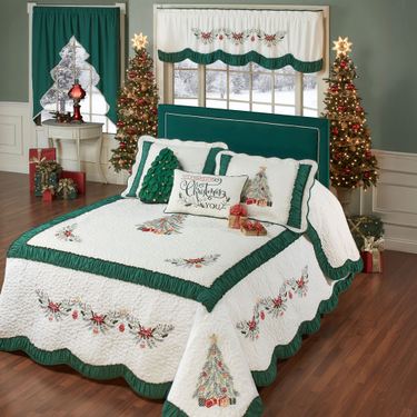 Holiday Dreams Embroidered Grande Bedspread IvoryImage
