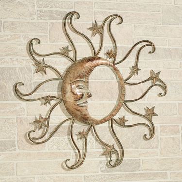 Sun and Moon Wall Art Tarnished GoldImage