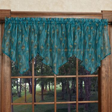 King Peacock Sheer Ascot Valance Sapphire 27 x 20Image