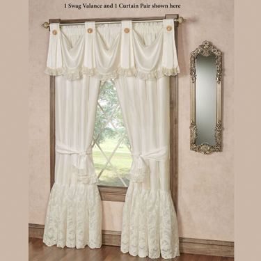 Cameo Lace Swag Valance Pearl 72 x 20Image