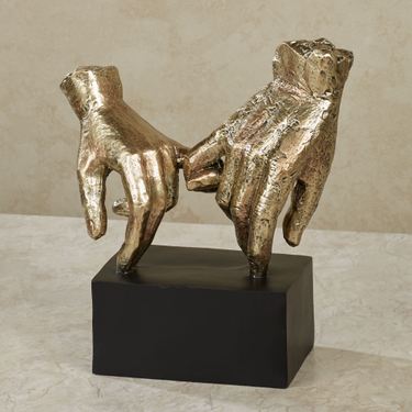 Lingering Hold Hands Table Sculpture GoldImage