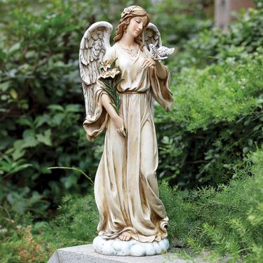 Peace Angel Statue Weathered WhiteImage