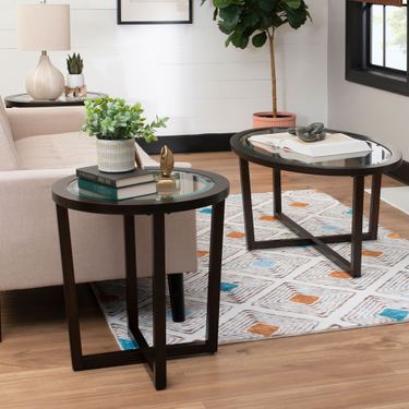 Basilia Coffee Table and End Tables Espresso Set of ThreeImage