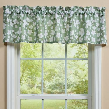 Cherry Blossom Tailored Valance Sage 60 x 14Image