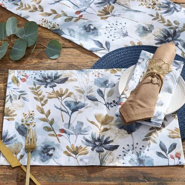 Bloomington Floral Table Runner Blue 14 x 54Image