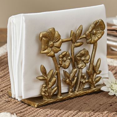 Bloomington Floral Napkin Holder GoldImage