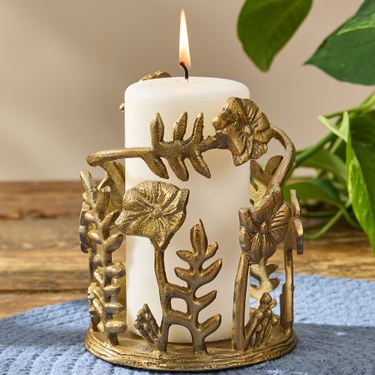 Bloomington Floral Candleholder GoldImage