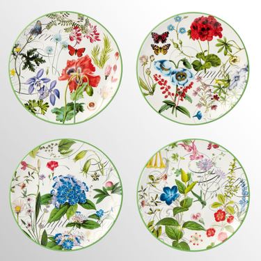 Greenhouse Dessert Plates Multi Earth Set of FourImage