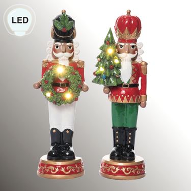 Holiday LED Nutcracker Figures Red Set of TwoImage