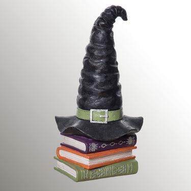 Witch Hat with Books Table Sculpture BlackImage