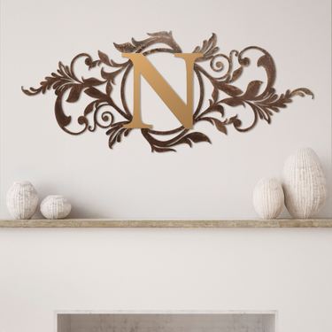 Meglynn Horizontal Monogram Wall Art Sign Gold/BronzeImage